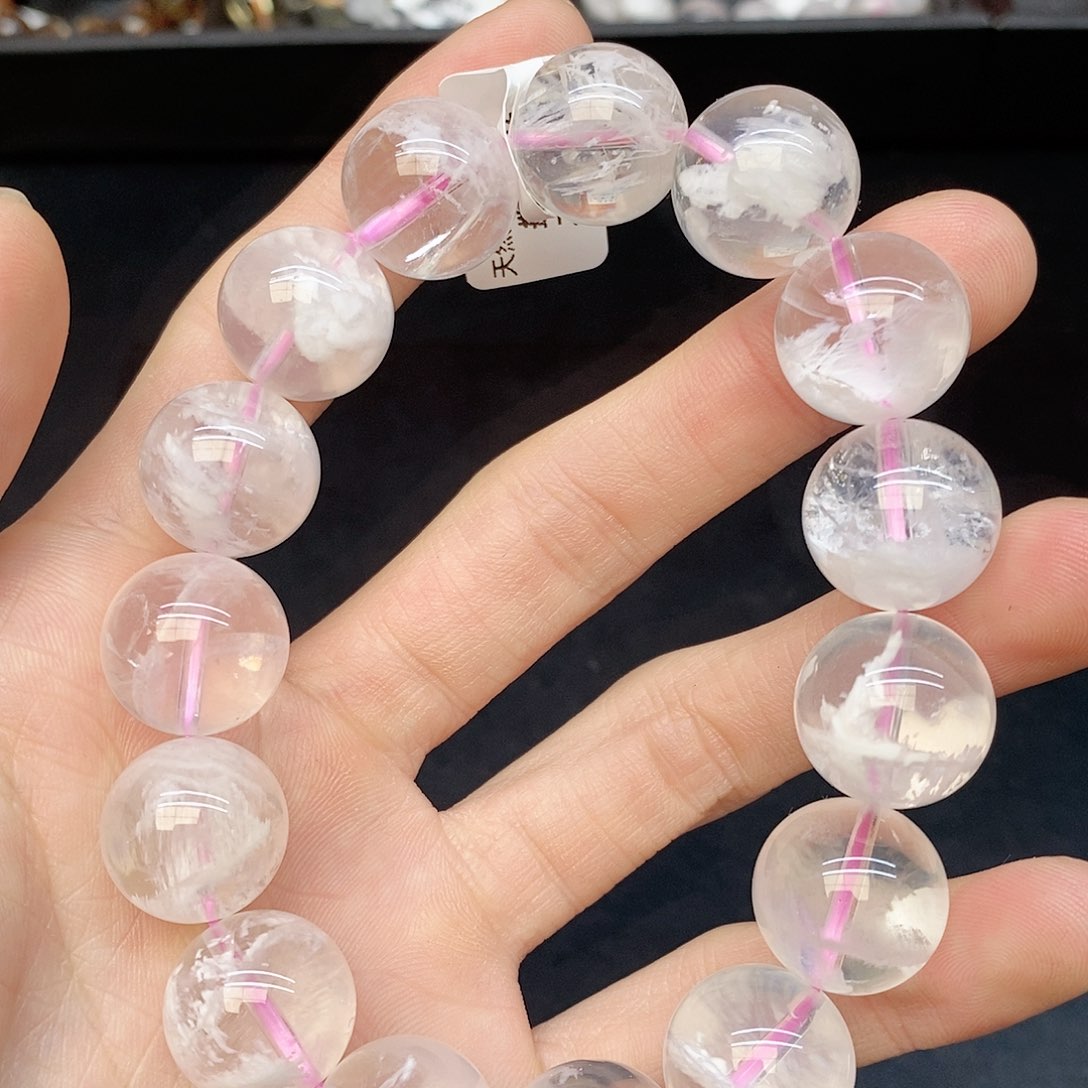 水晶手链未镶嵌22雪花幽灵16mm