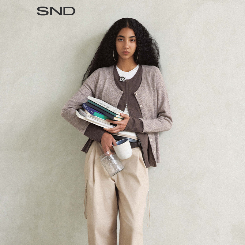 【DEFYNITION 设计师品牌】SND AW25 假两件拉链开衫毛衣女款