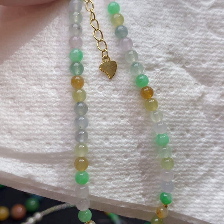 定制翡翠未镶嵌七彩小米