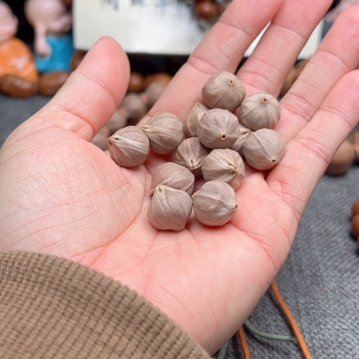 传***生橄榄核手串1.3蜜桃四花18颗