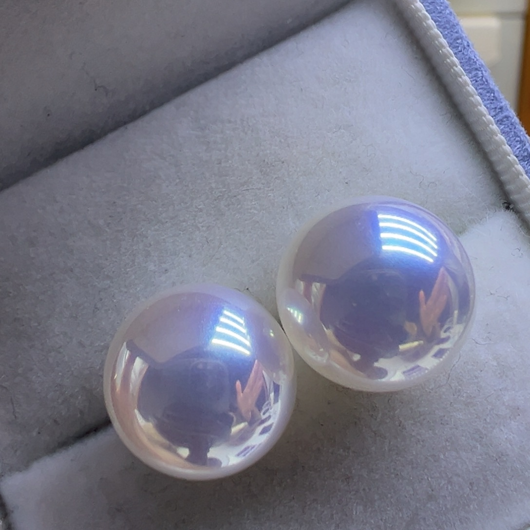 银S925镶嵌淡水珍珠耳饰