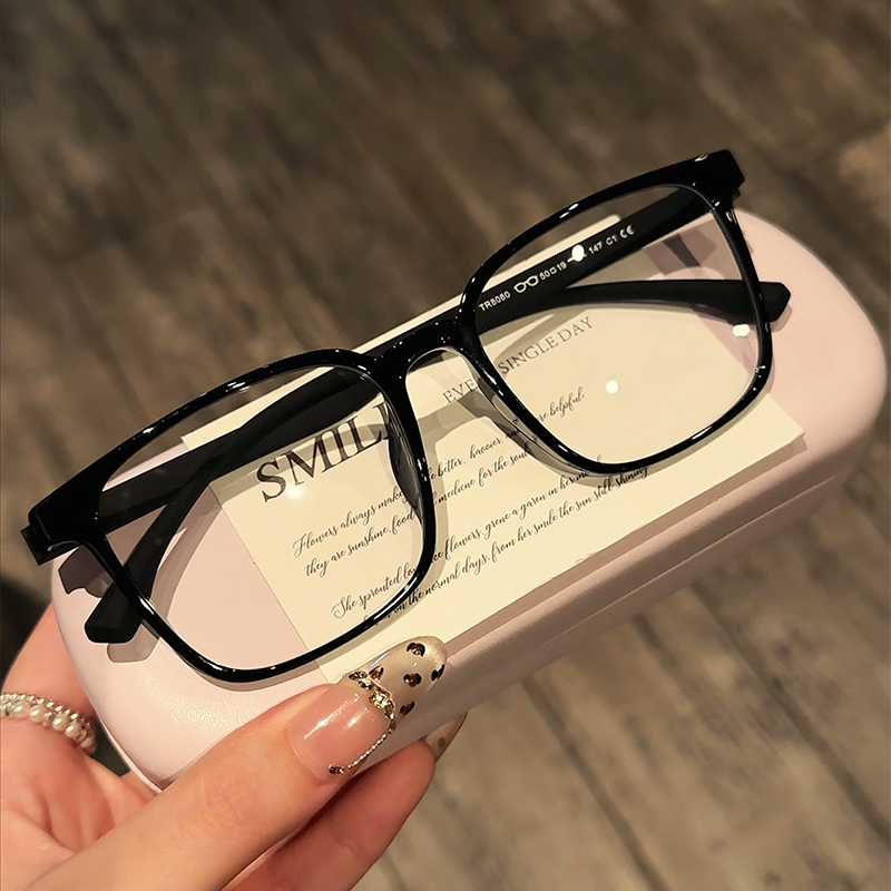 眼镜男款近视可配度数散光大脸痞帅高级感变色超轻黑框眼镜框男士