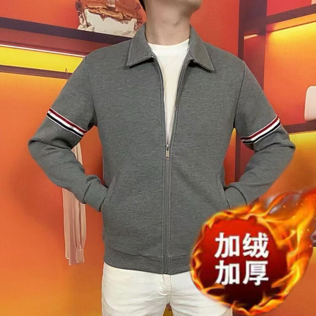 逸朗欧品【顺丰包邮】冬季加绒加厚男士立领外套休闲保暖开衫外套H9