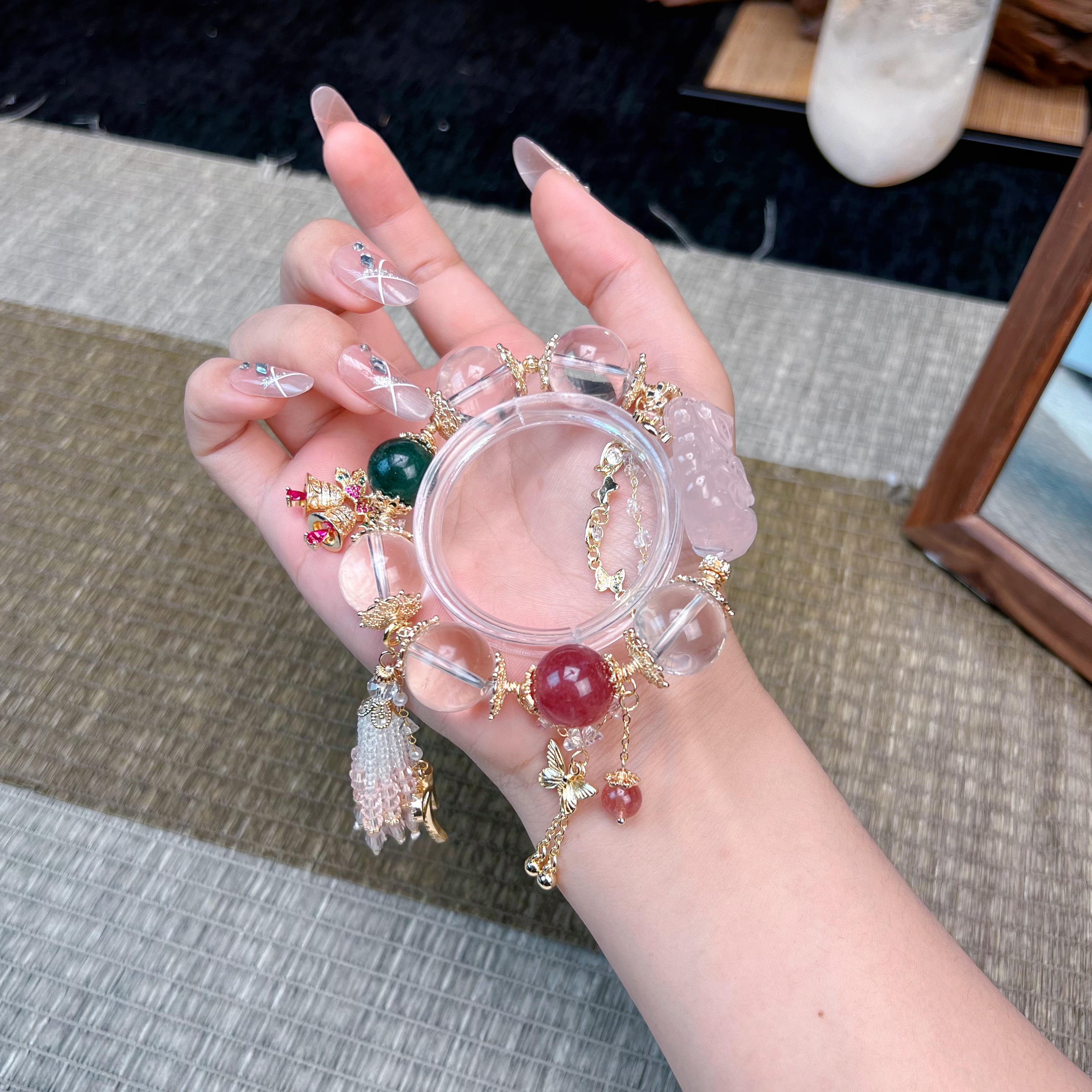 【小甜豆】草莓晶粉水狐牌1071手链 多样性发其一 拍2单