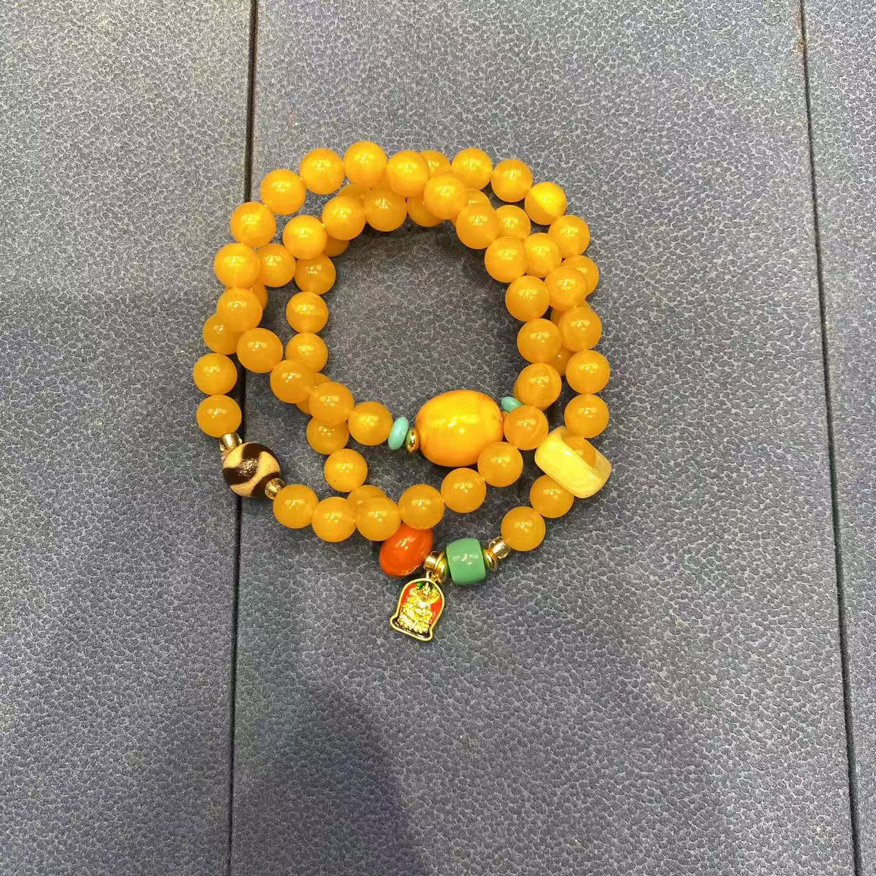 【闪购链接】三圈蜜蜡手串