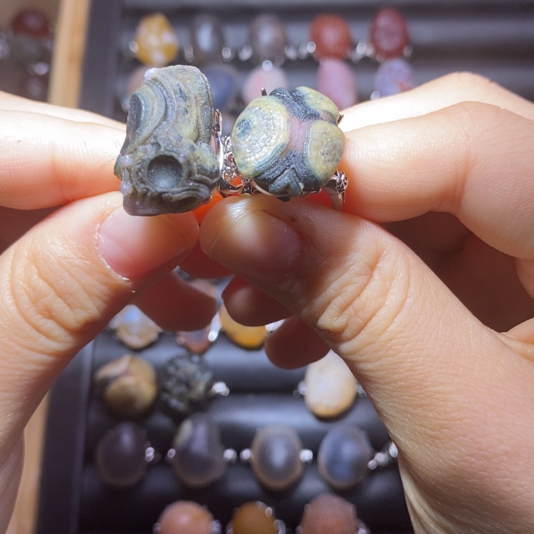 半***）玛瑙/玉髓合金戒指