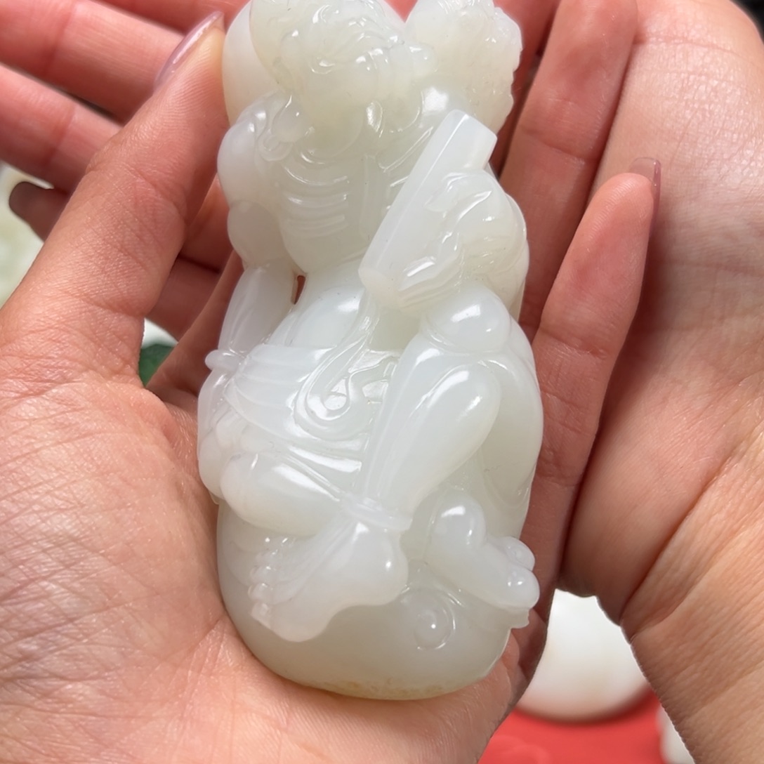 【闪购商品】和田玉手把未镶嵌一**光