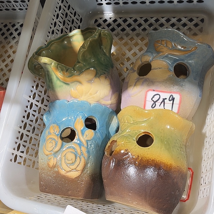 瓷片花盆多肉植物艺术品