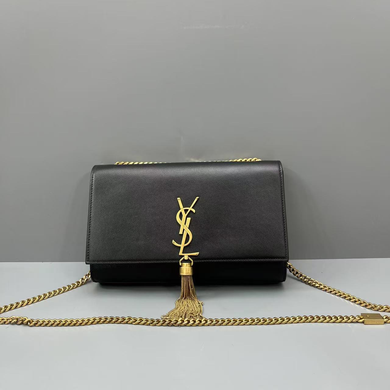 95新 YSL/圣罗兰 鱼子酱牛皮Kate流苏链条包 尺寸24*16 SV15620