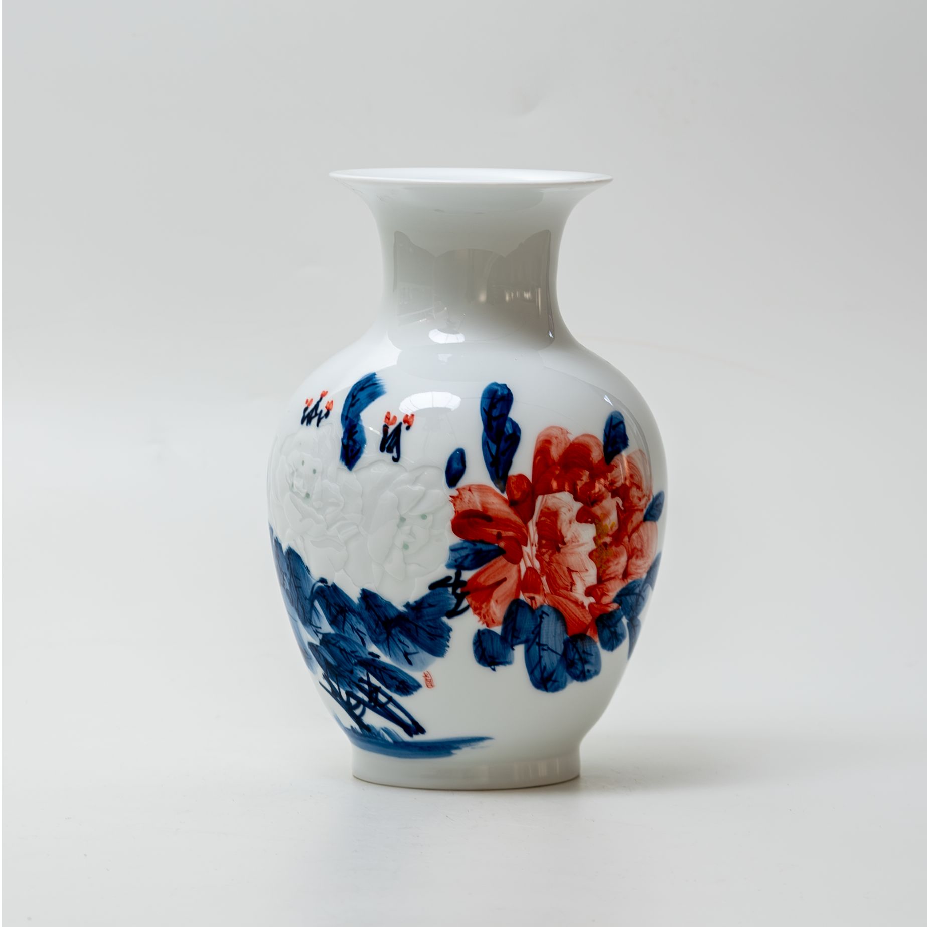 【景德贡品】牡丹玲珑赏瓶