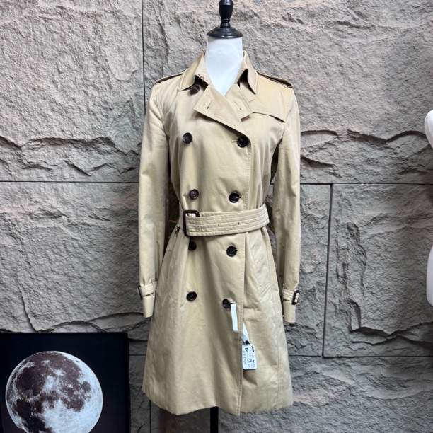 99新 BURBERRY/博柏利 胸围50衣长90尺码8 肯辛顿驼色风衣 M2030