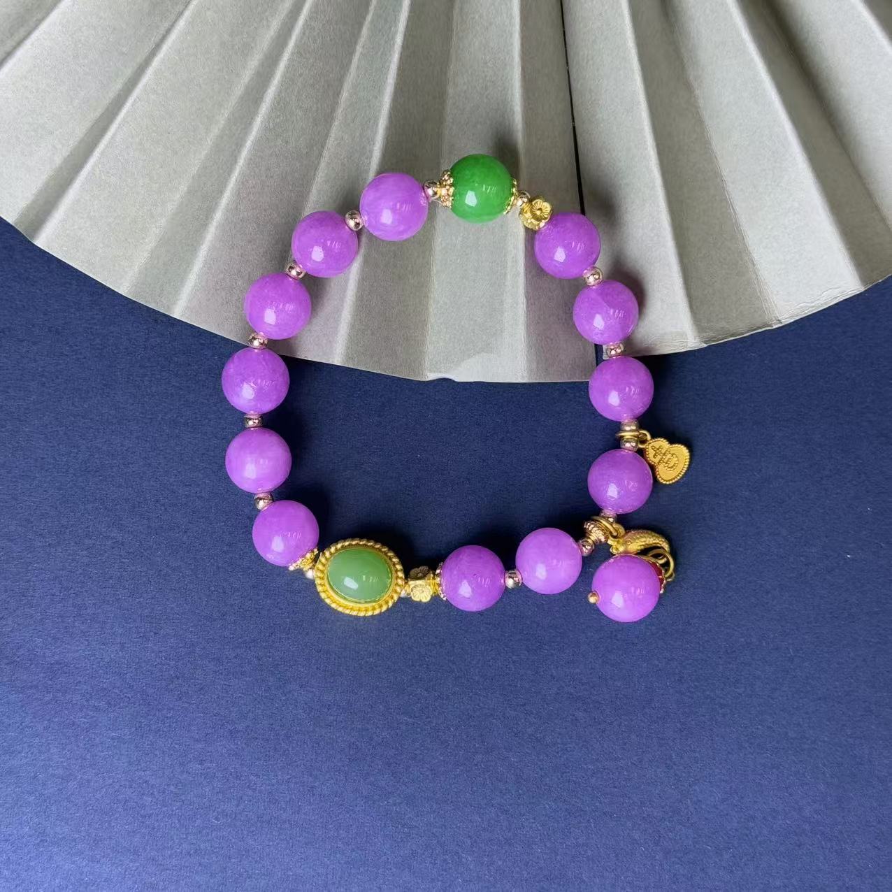 轻奢设计款紫罗兰DIY珠珠手链-s1053