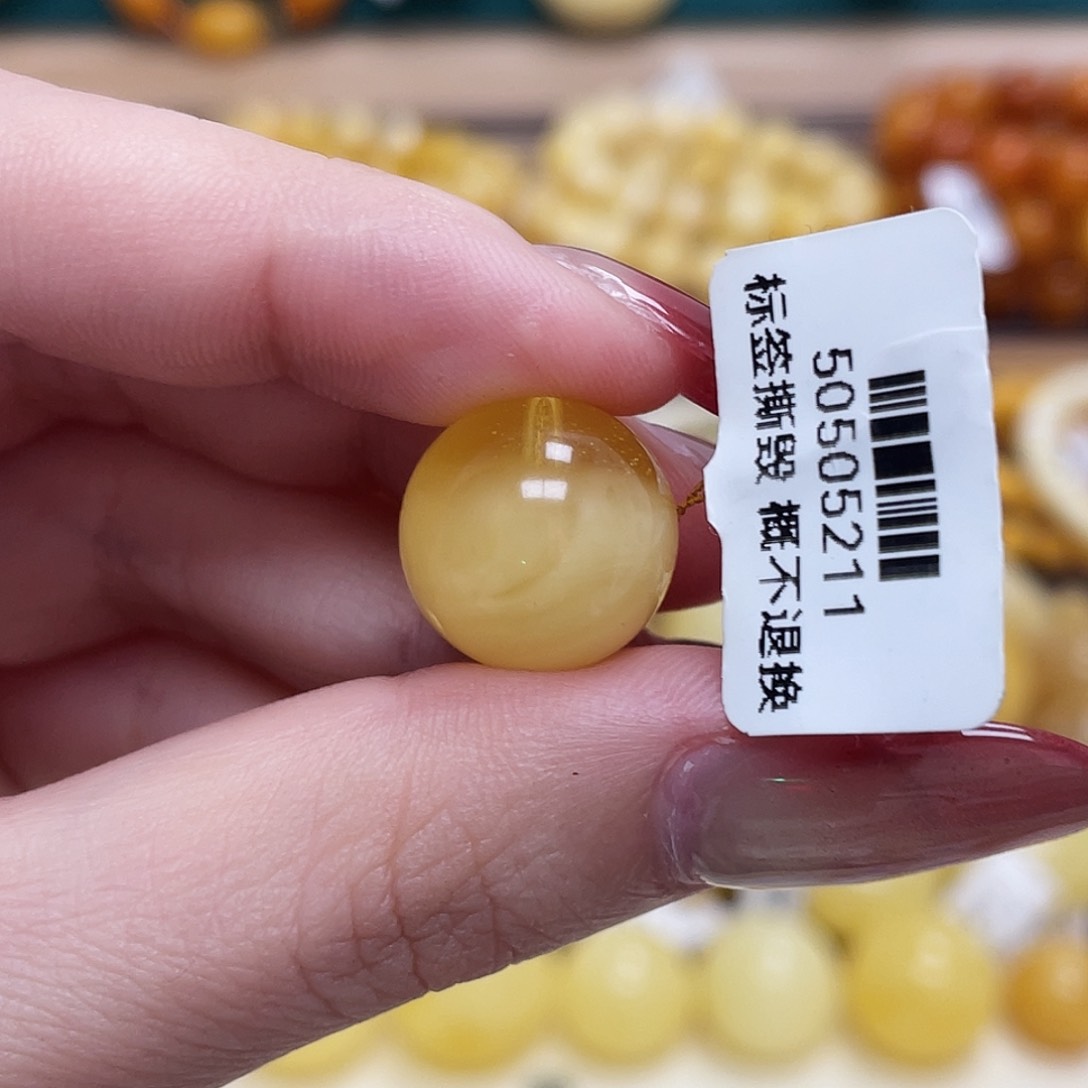 蜜蜡未镶嵌珠宝奇石其****哦15mm带金沙