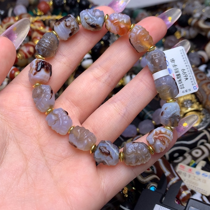 玛瑙/玉髓未镶嵌发一条