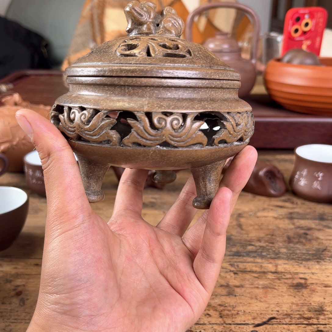 紫砂茶杯高*早期紫砂全手炉