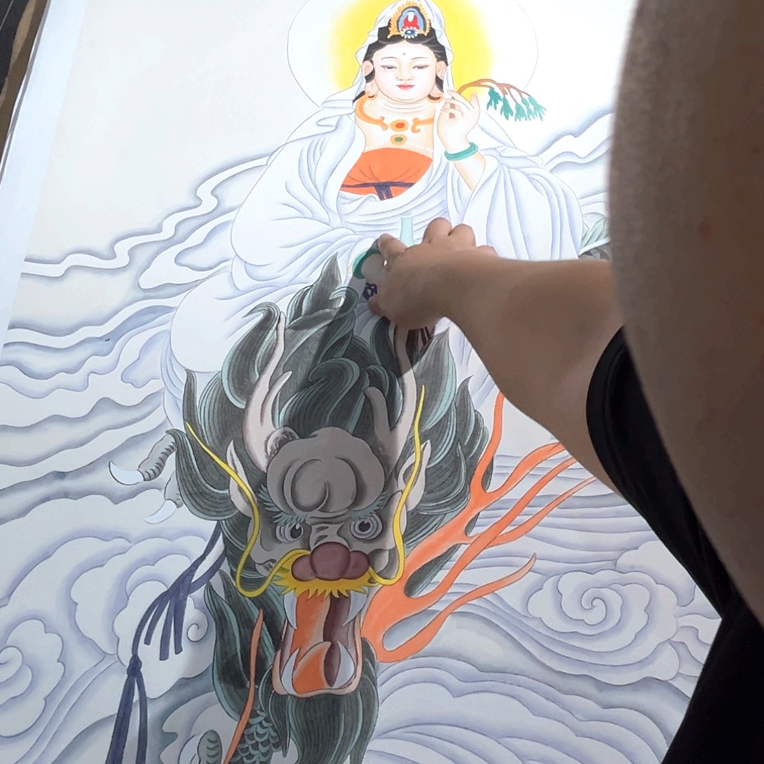 希***微国画微瑕福利御龙观音菩萨