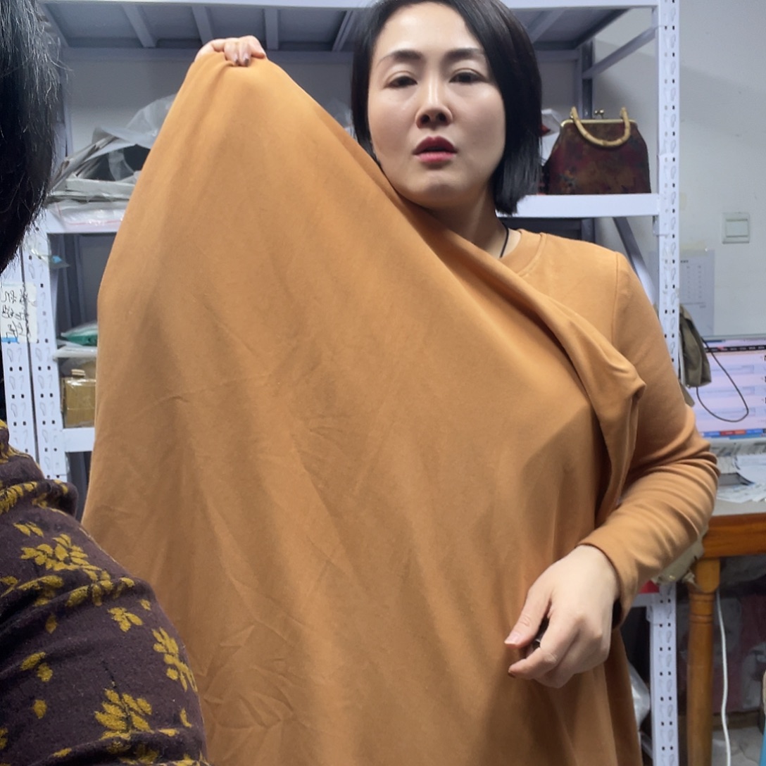 纯棉拉毛橘色2米面料