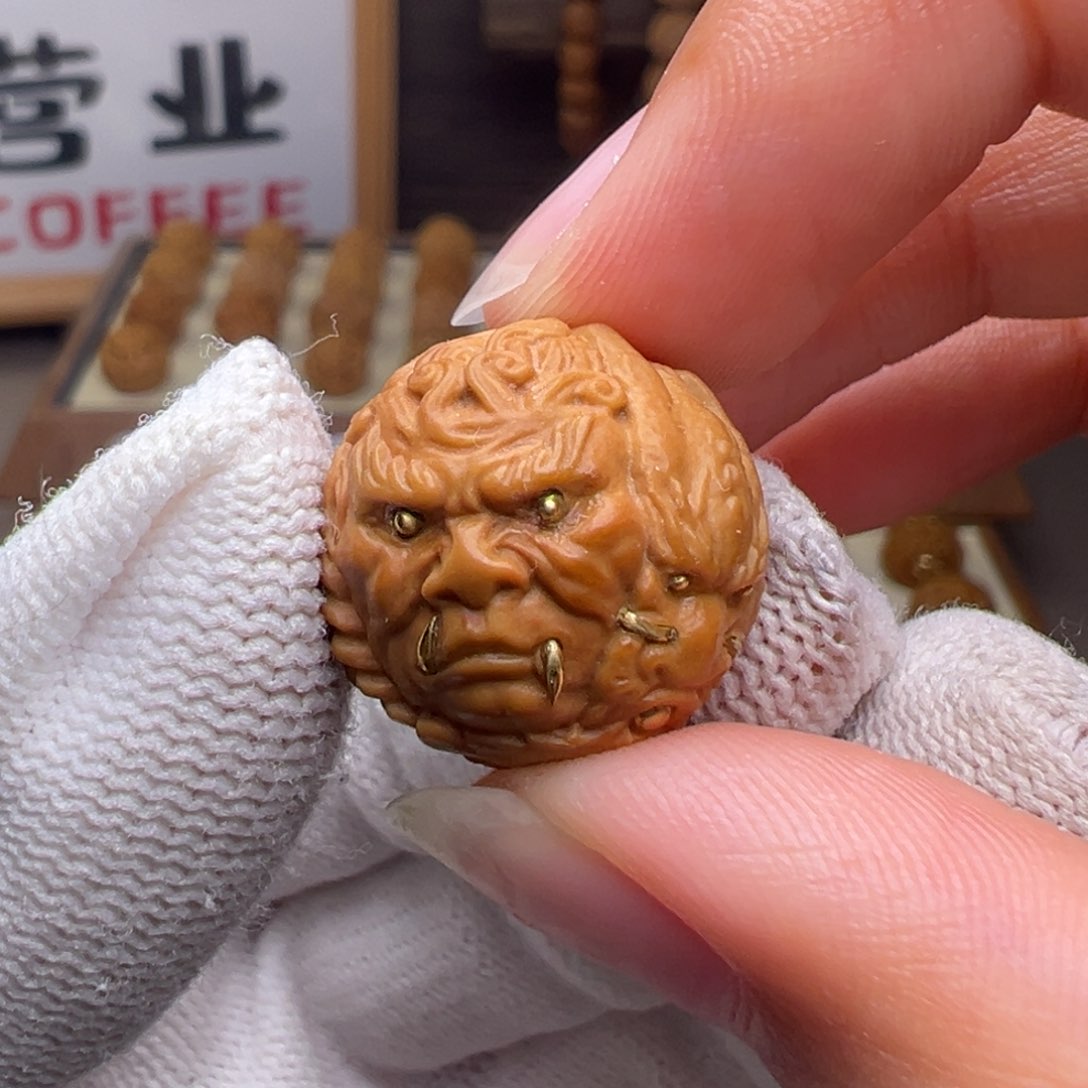 猴头核桃把件镶嵌款玉龙不动明王18➕尺寸全品有正常封口线