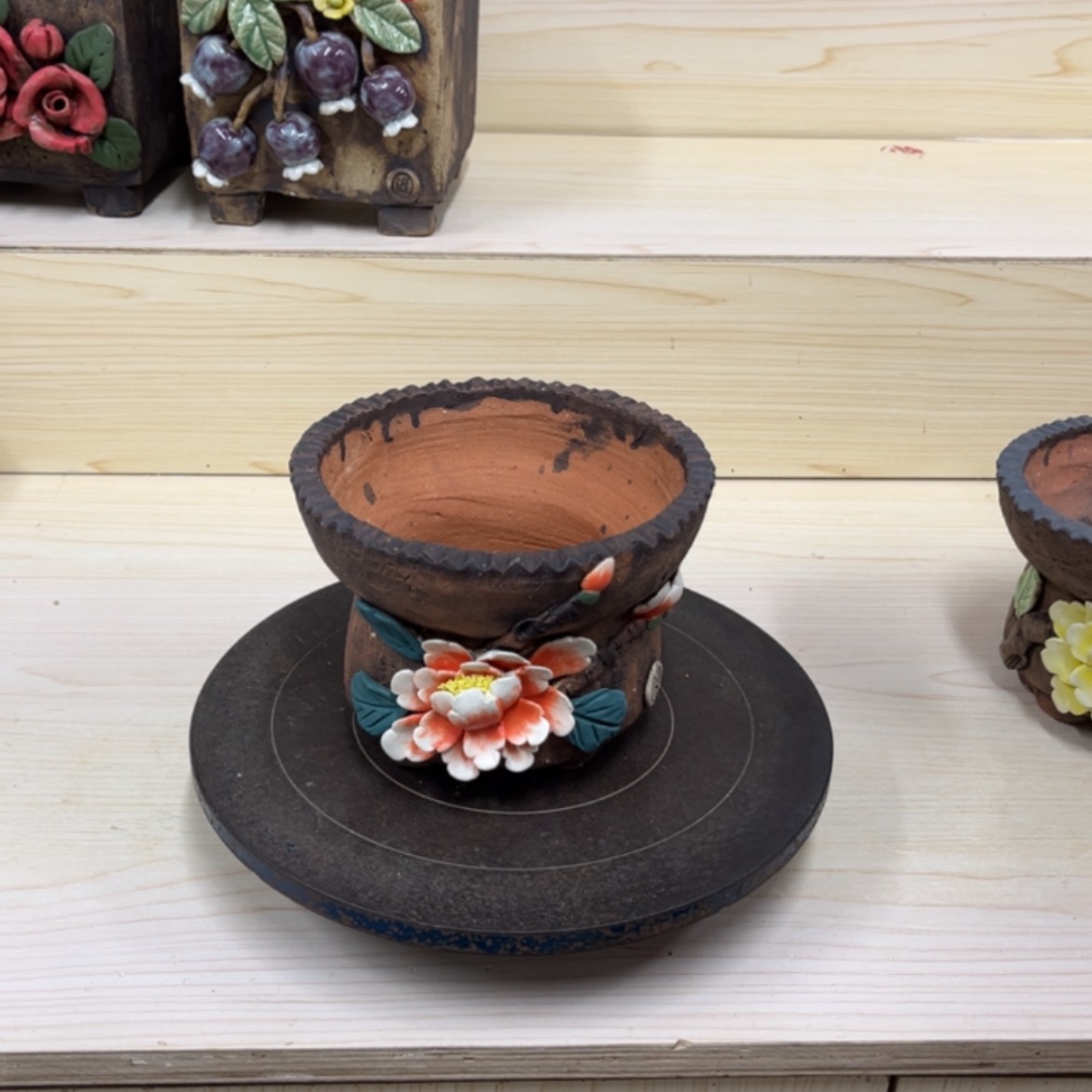 【闪购商品】紫砂花盆63，内口径 14.5带脚高12