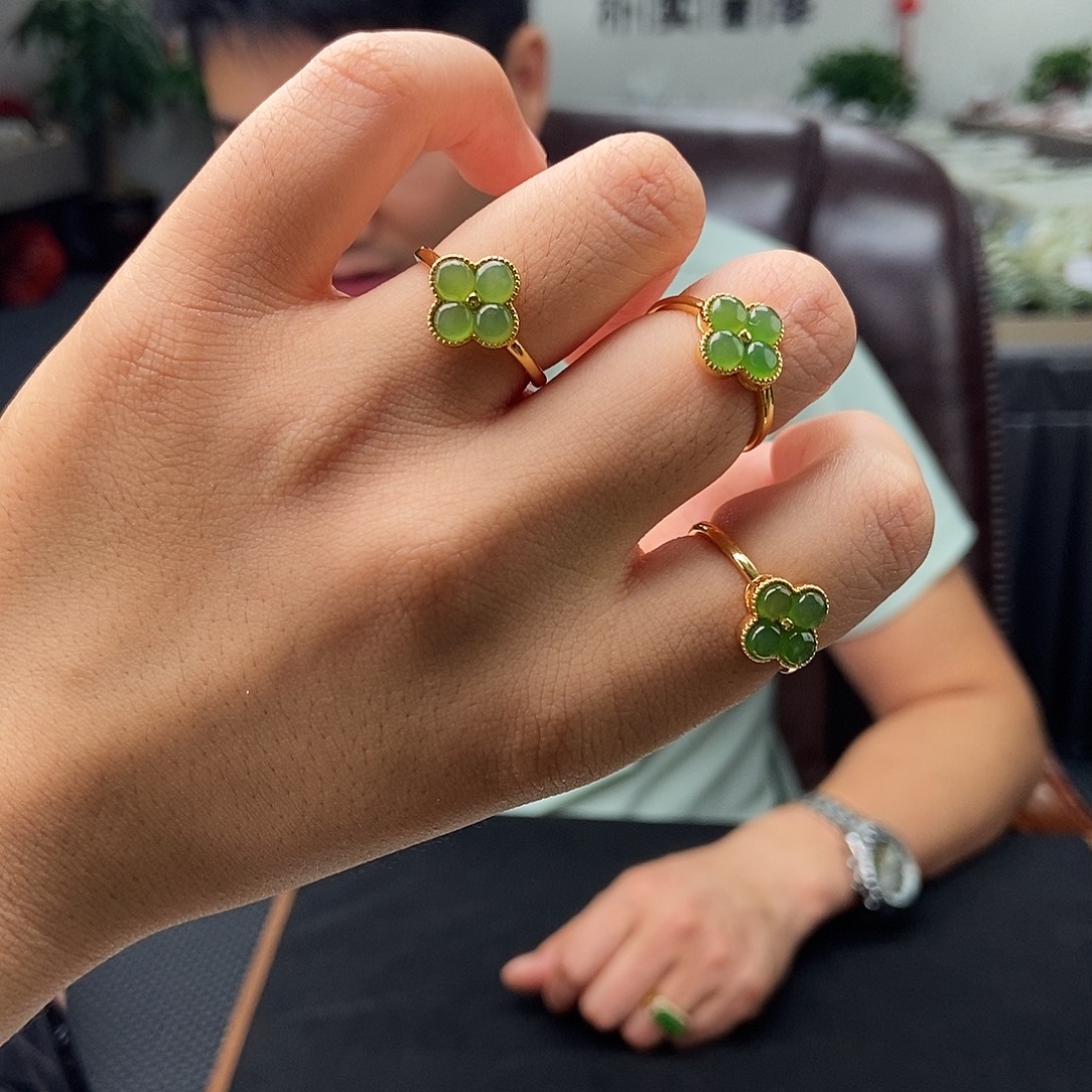 和田玉戒指银S925镶嵌颜色多样性发拍一发一