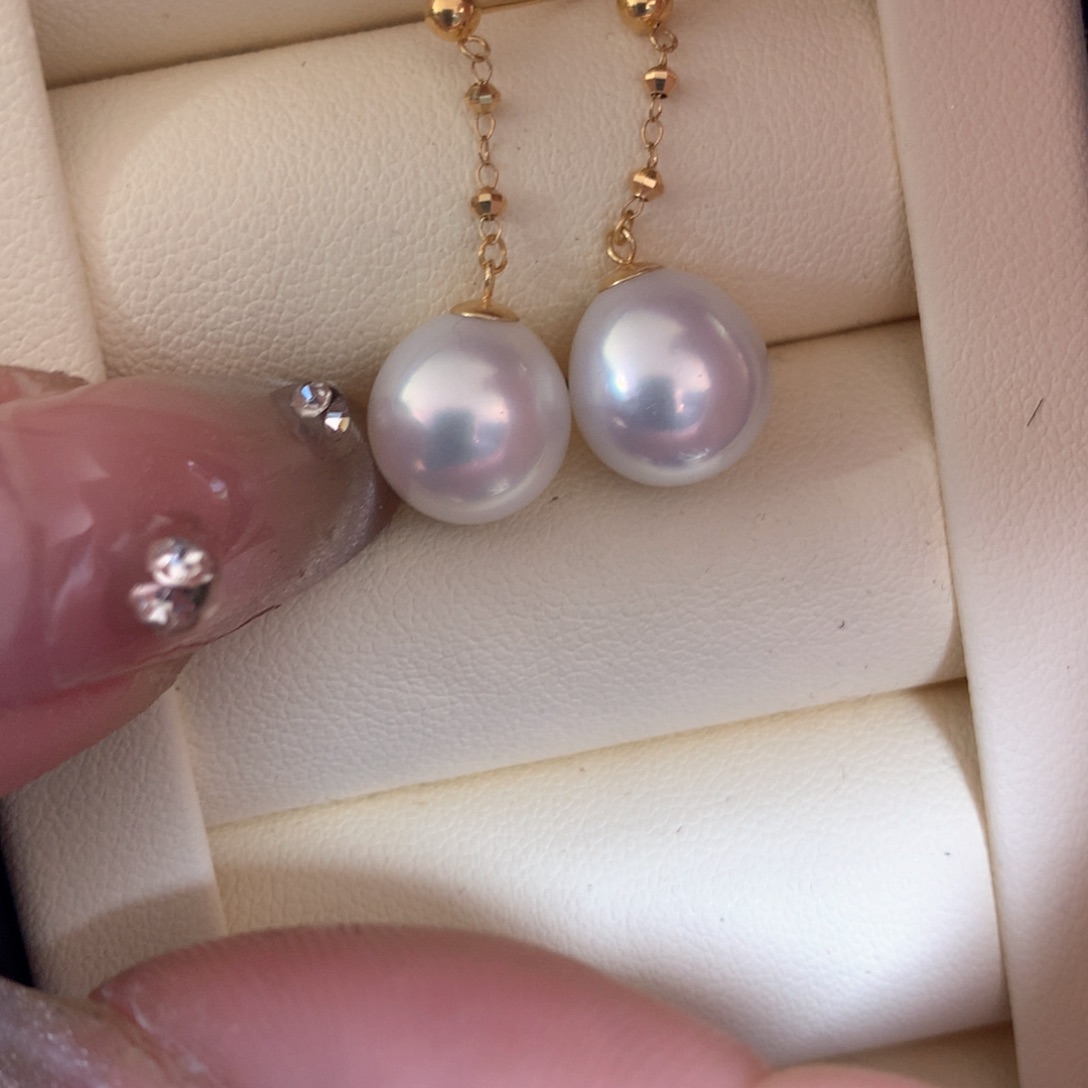 海水珍珠耳饰18K金镶嵌