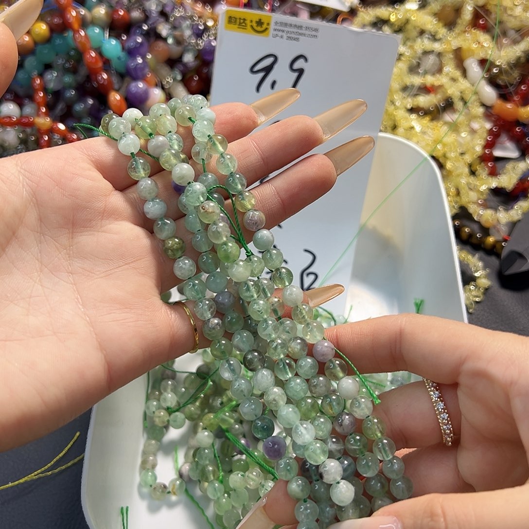 玛瑙/玉髓合金珠宝半成品绿莹石卡6➕。三条