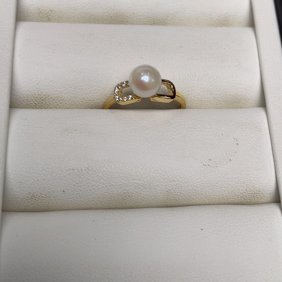 海水珍珠戒指银S925镶嵌