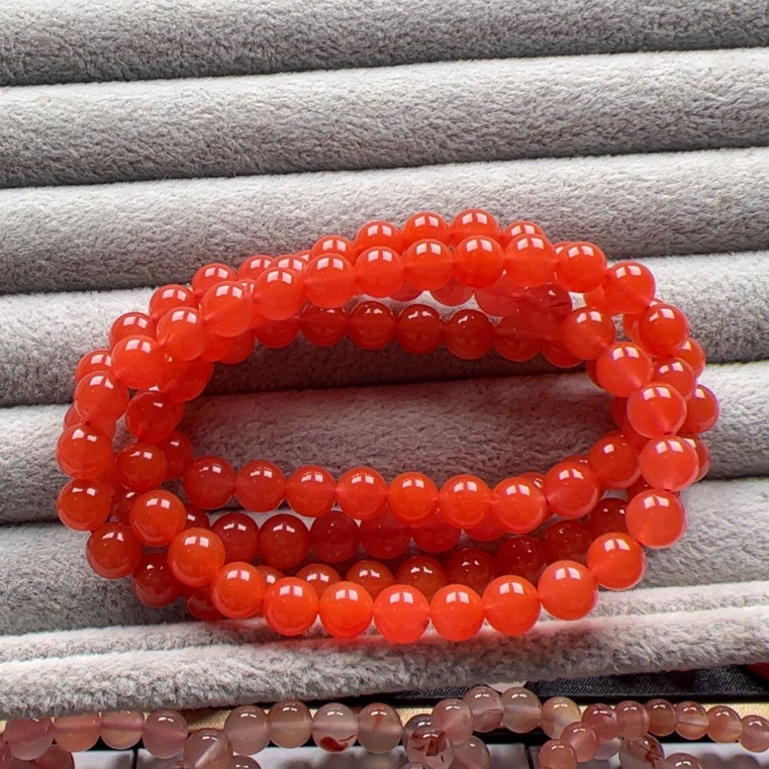 南红玛瑙未镶嵌圆珠6.5mm