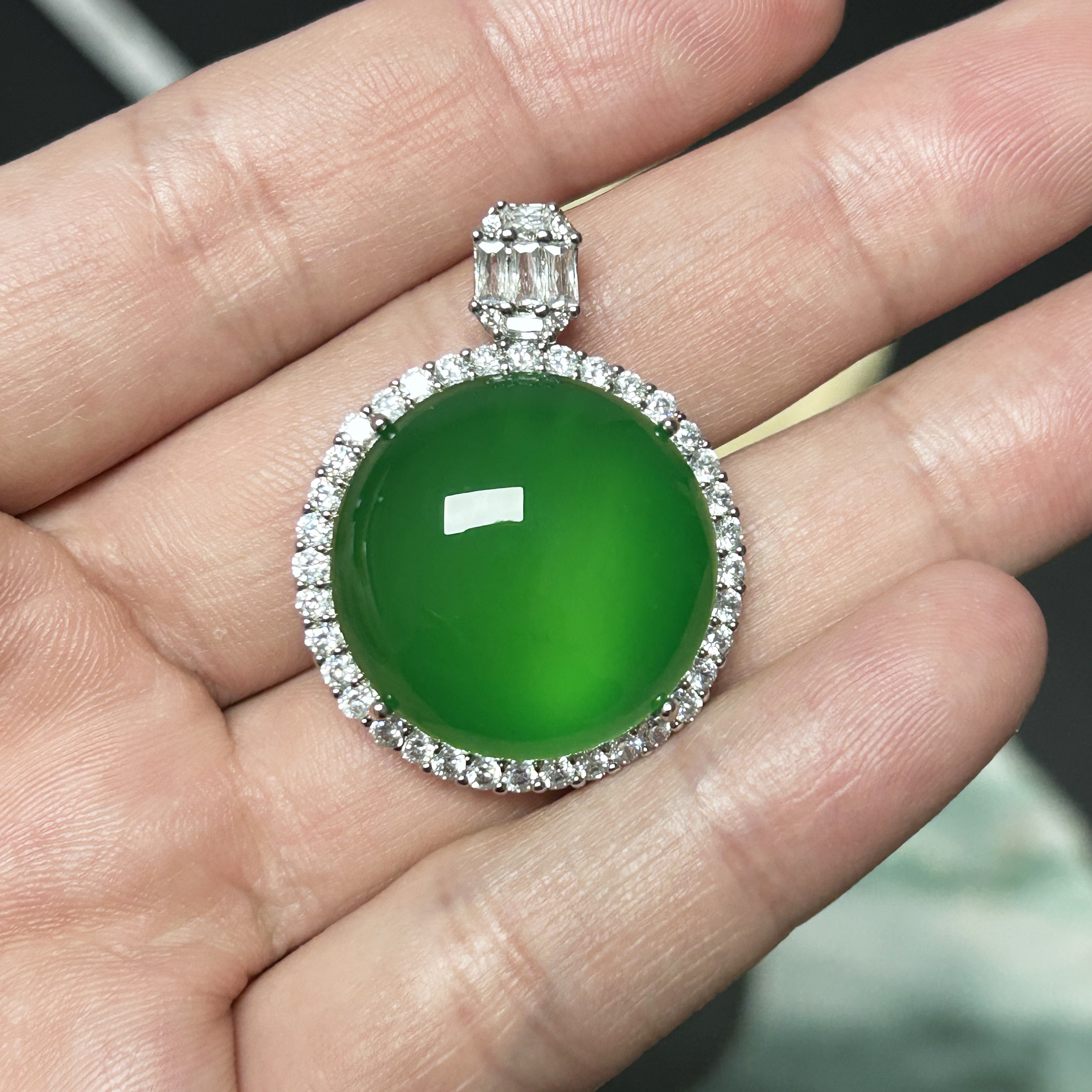 蛋面圆无事牌吊坠百搭气质A12