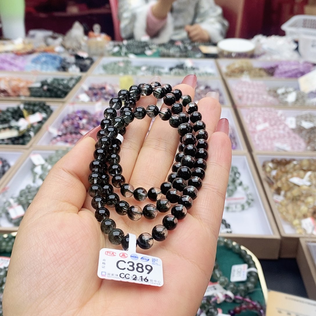 水晶手链未镶嵌A****莲C389多圈聚宝盆7m