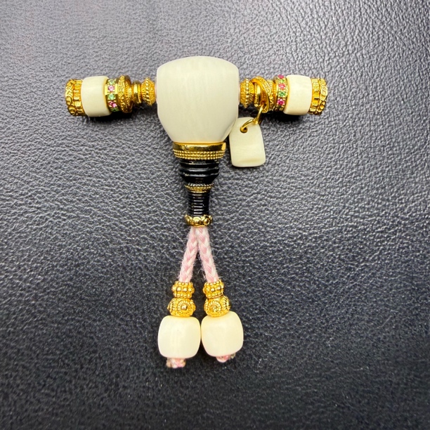 猛犸三通套组5A冰料尺寸12mm左右精挑牙芯文玩diy配饰 百搭款