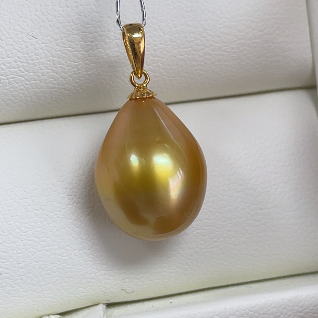 海水珍珠吊坠(不含链)18K金镶嵌12.2mm