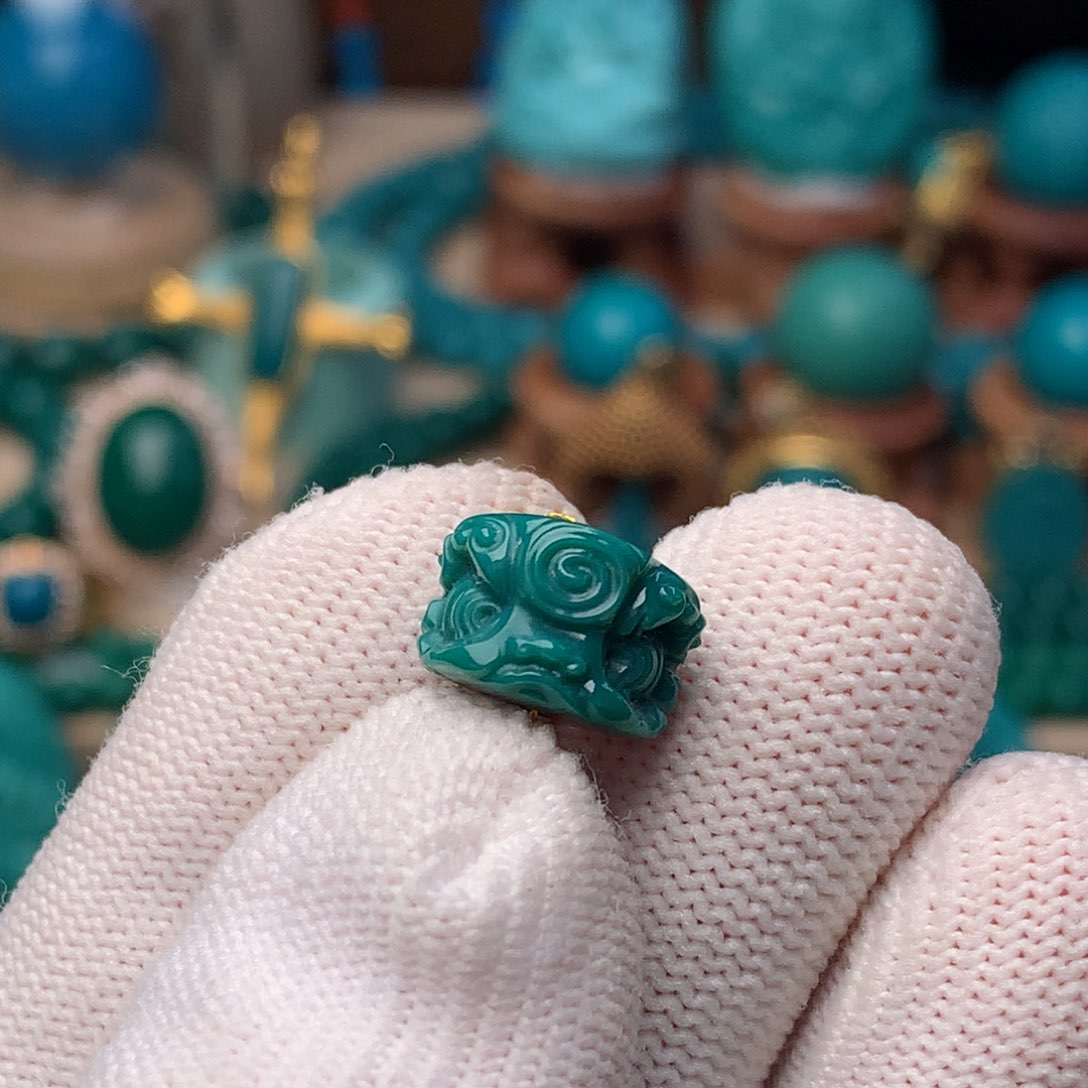 未镶嵌绿松石珠宝奇石12m m