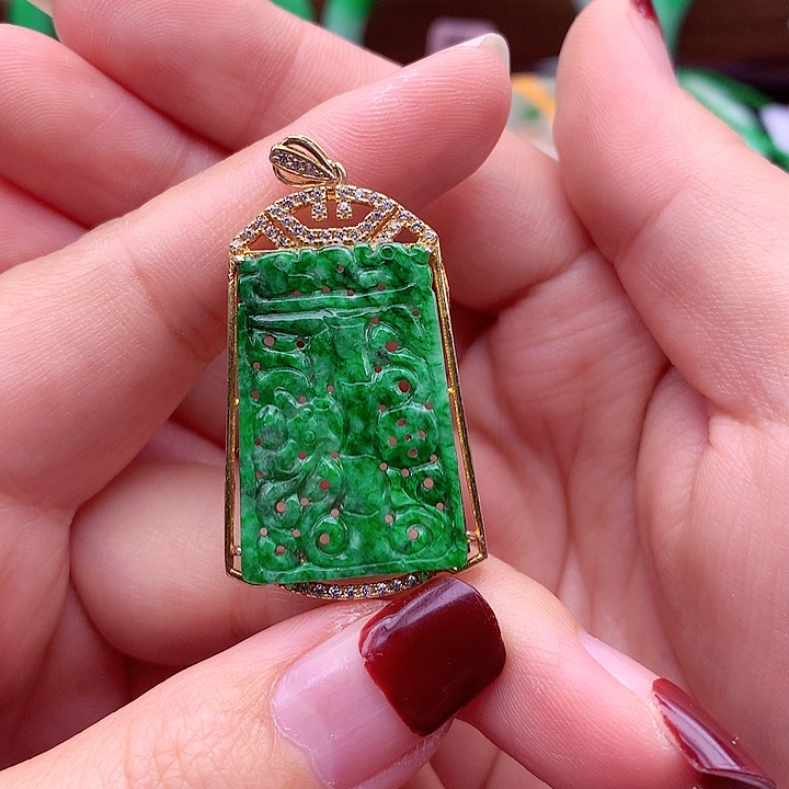 翡翠颈饰银S925镶嵌翡翠