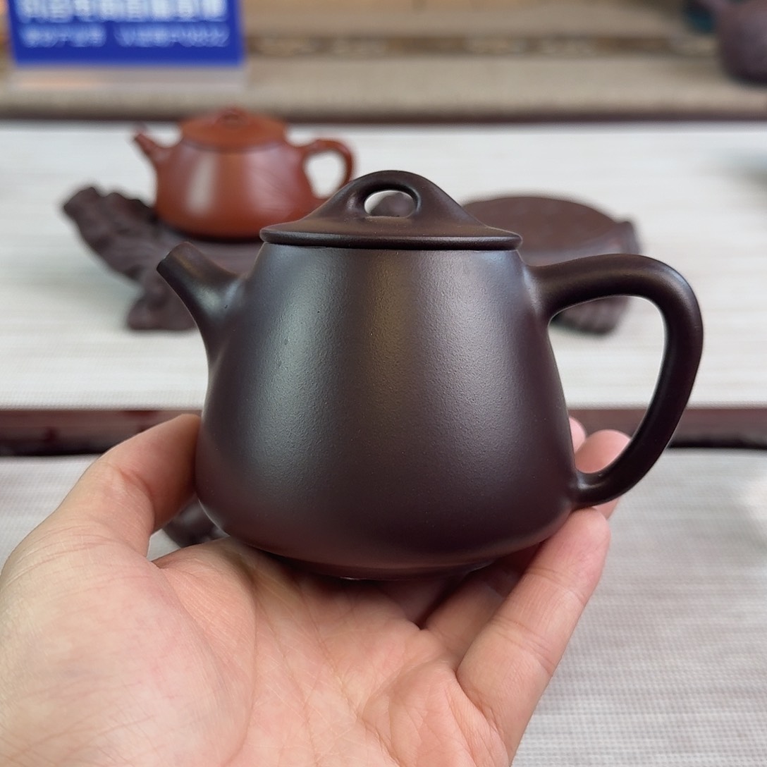 紫砂茶壶220cc老紫泥高石瓢