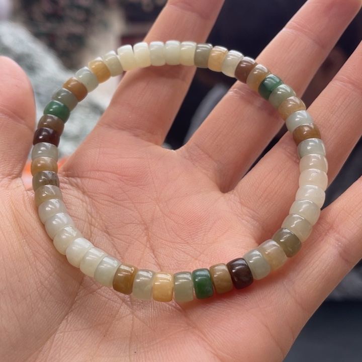 未镶嵌和田玉手串直切多宝拍一发一颜色微差