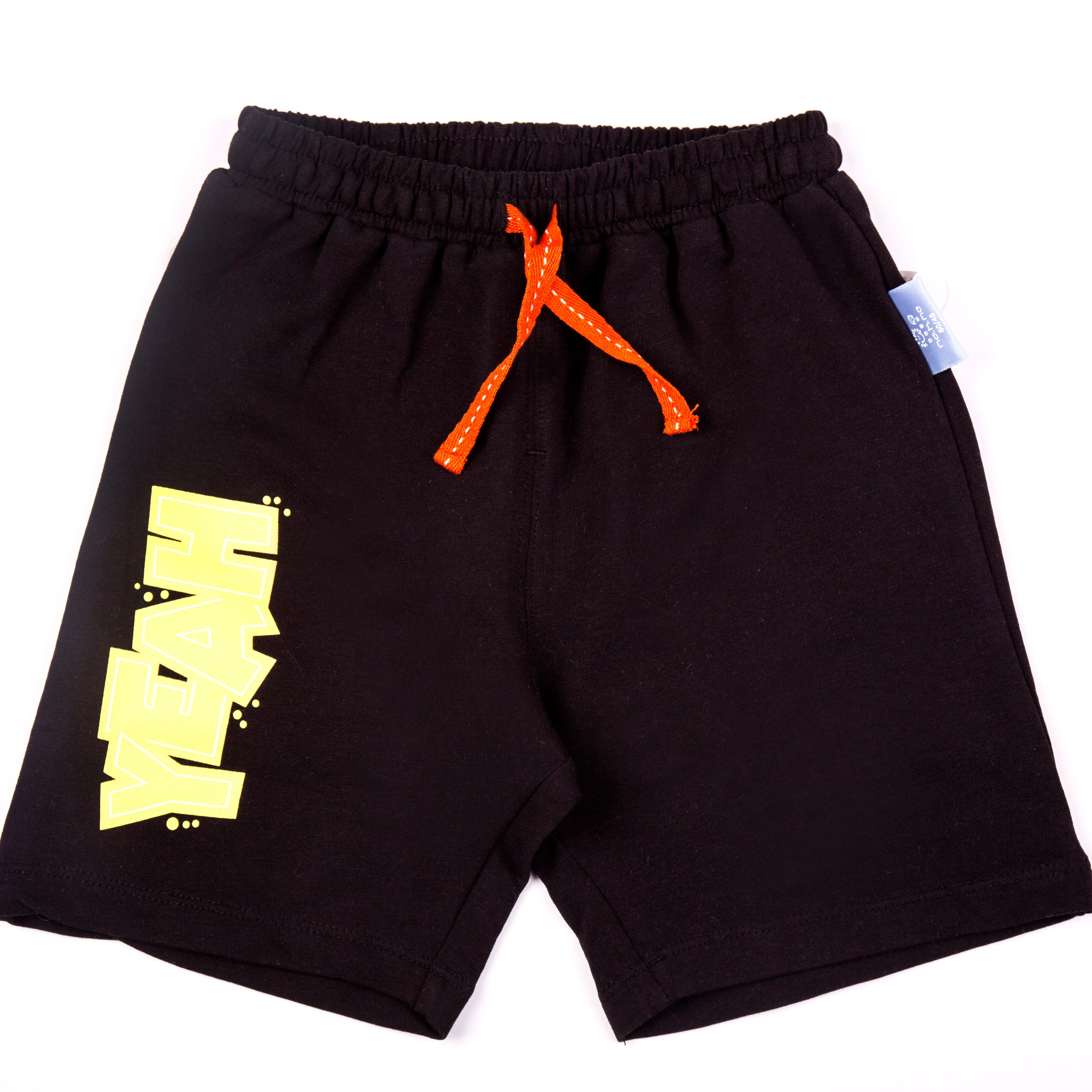 ms200425黑色字母短裤五分裤