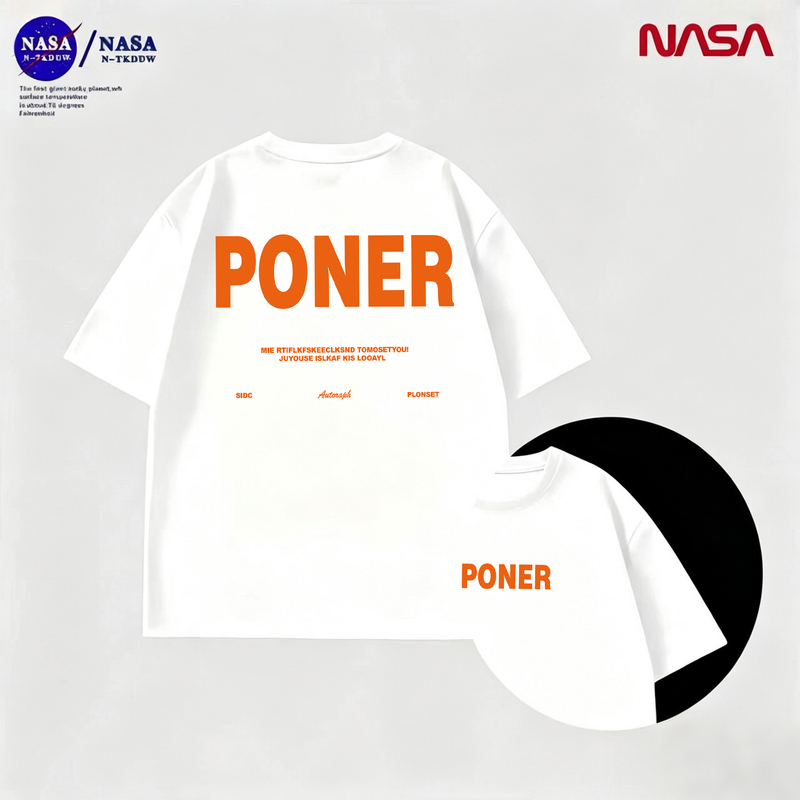 D16NASA联名重磅T恤男女同款时尚百搭圆领短袖【PON】A-0113