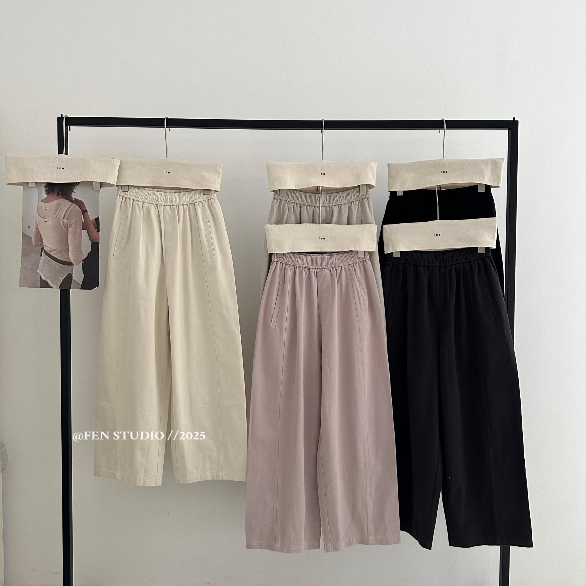 fen~春季新款韩系显瘦直筒弯刀裤 裤长100