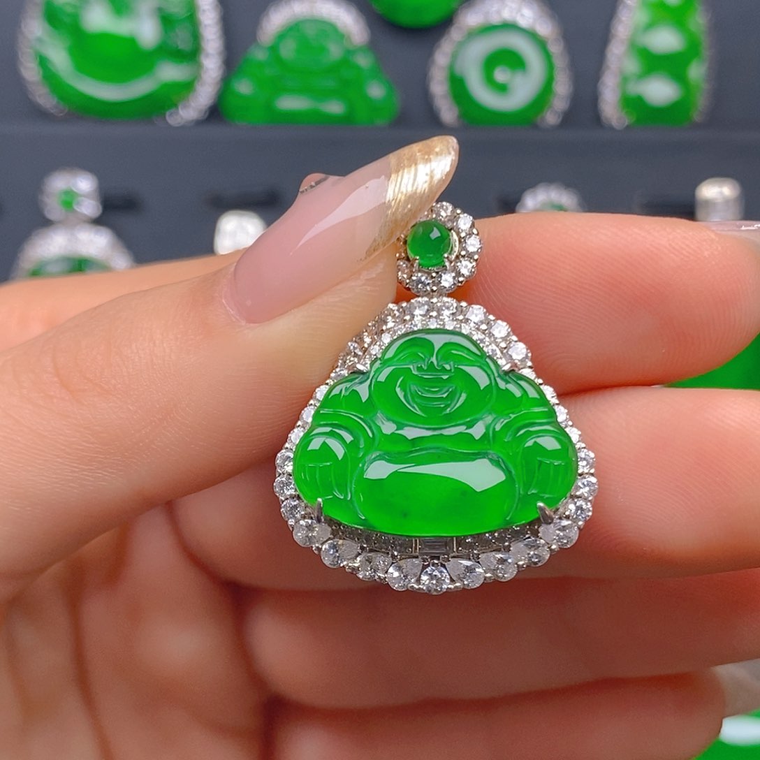 颈饰银S925镶嵌翡翠