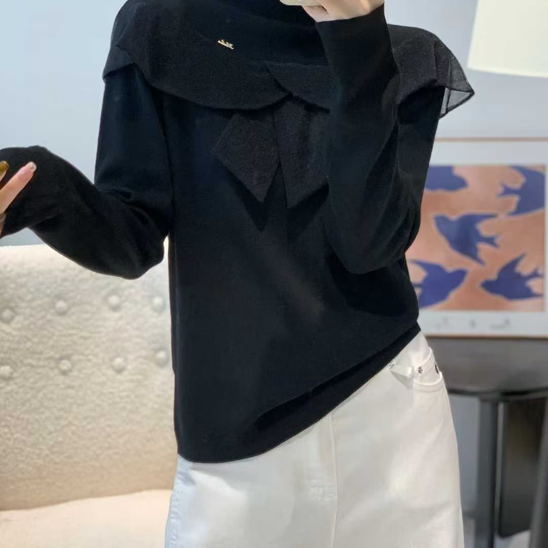 针织冬季常规款圆领长袖毛针织衫百搭衬衫气质秋季