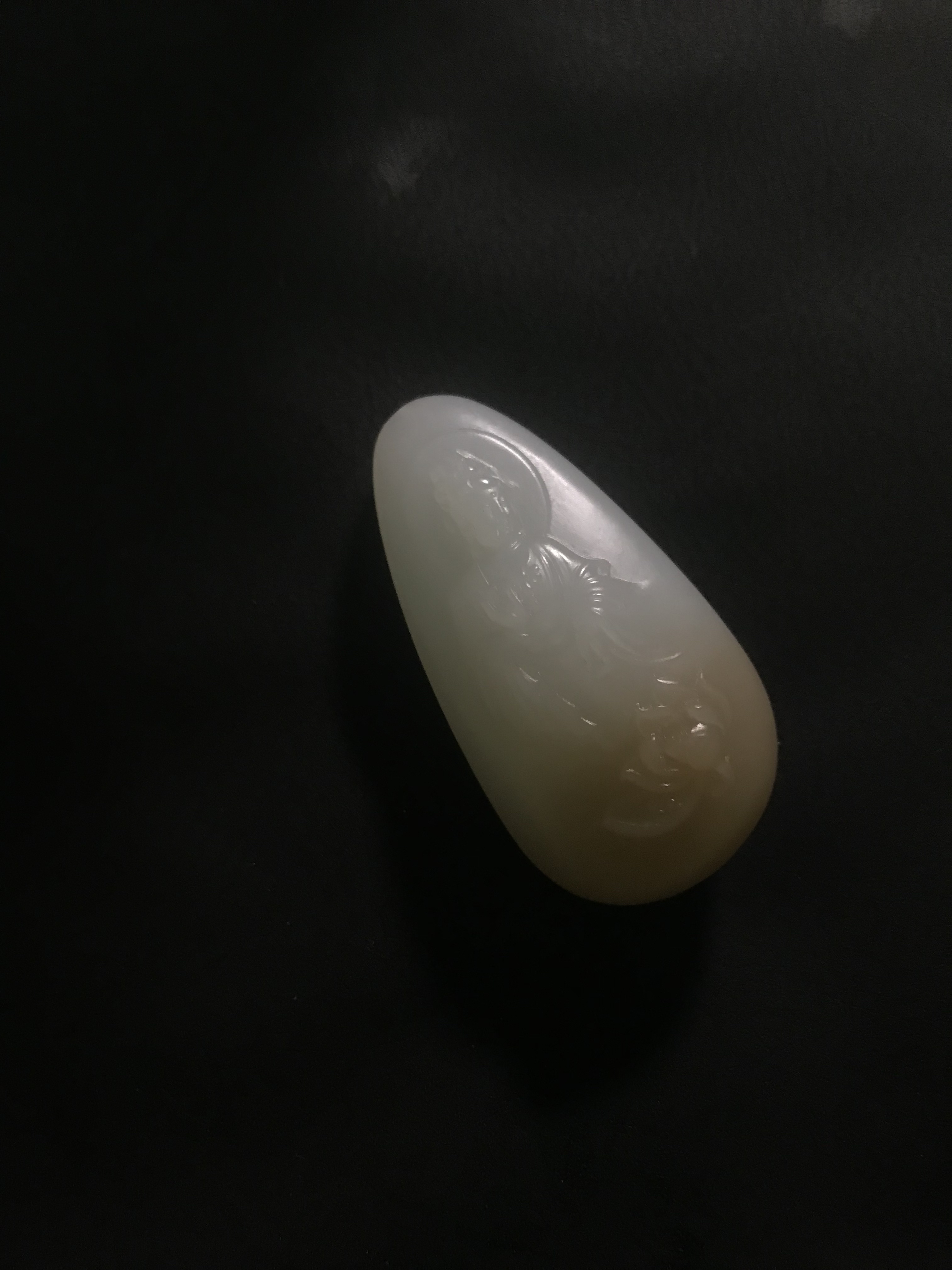 天然和田玉糖白观音