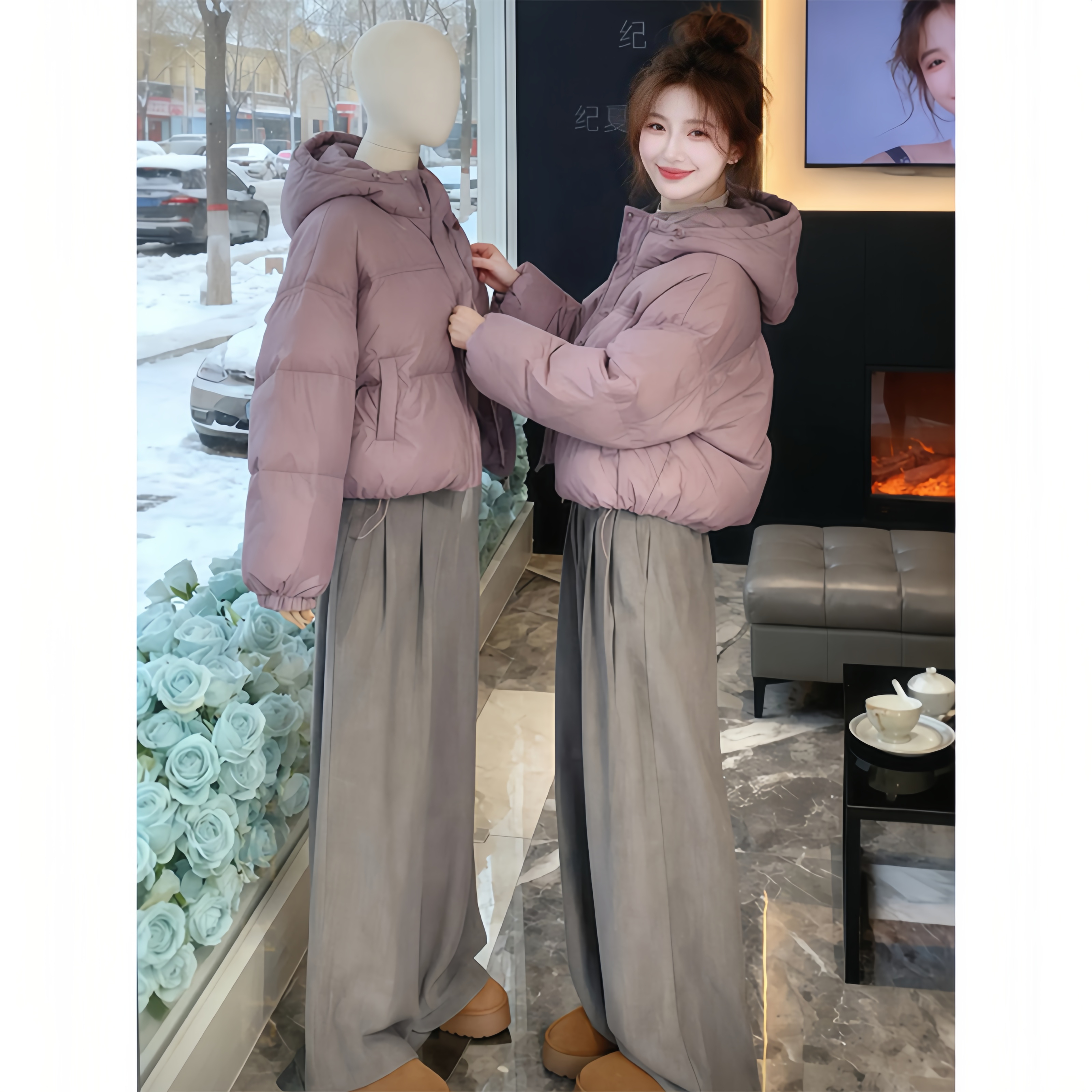 【雾紫舒仪】保暖短款棉服女冬季2025新款巨好看的小个子加厚面包服