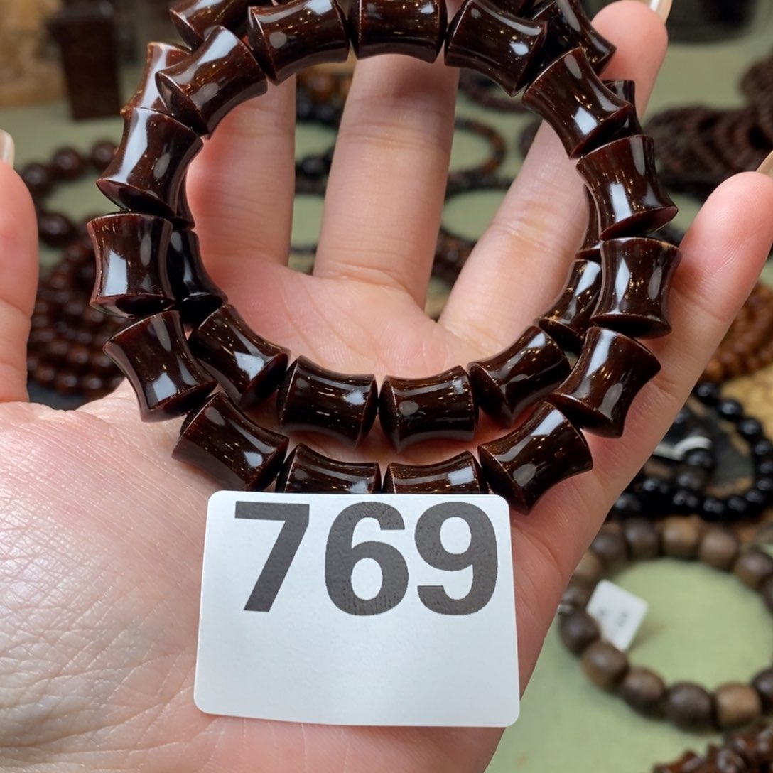 贡木手串/手链竹节黑果冻769