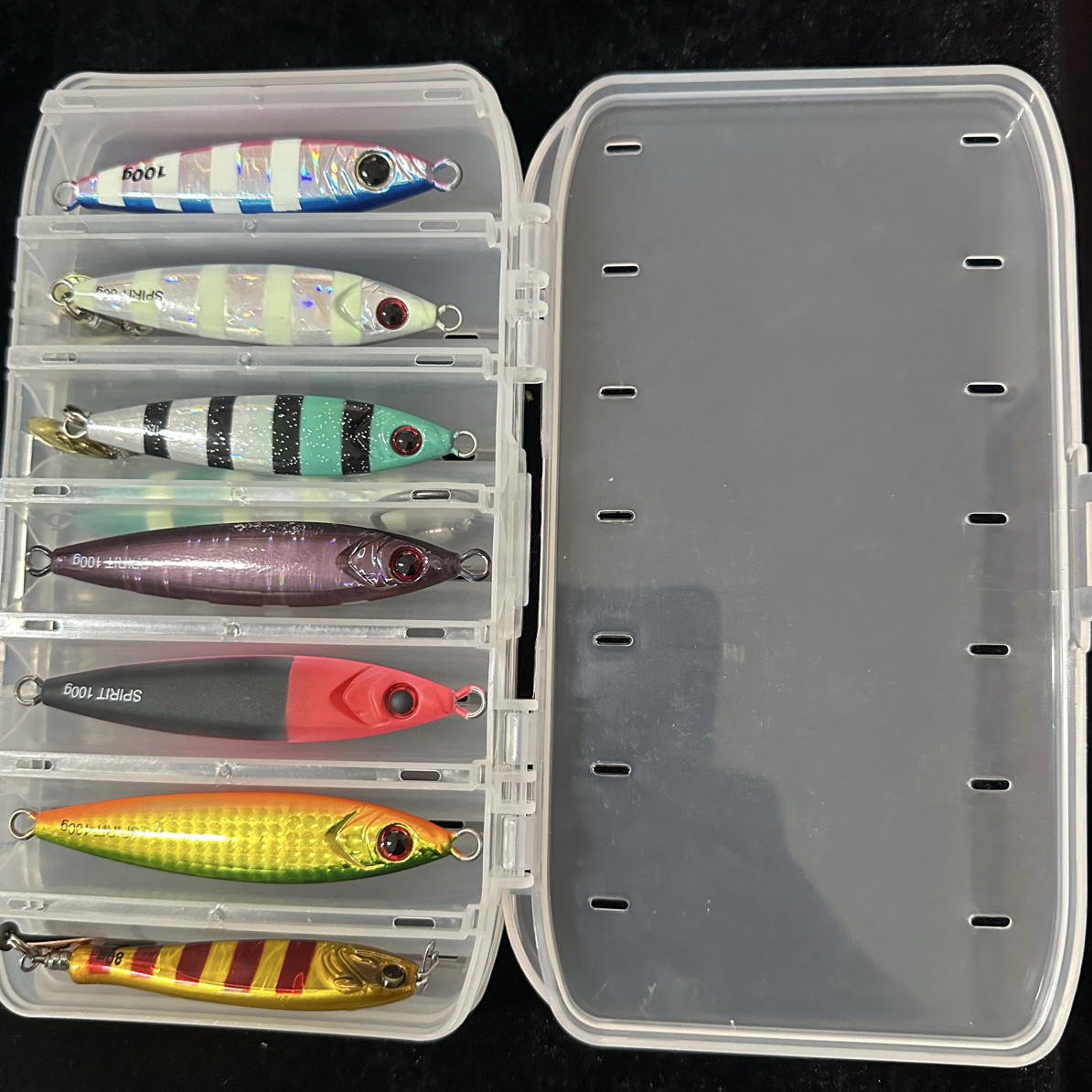 小胖子铁板渔具收纳饵盒双层可装14个无金属件防海水腐蚀两个包邮