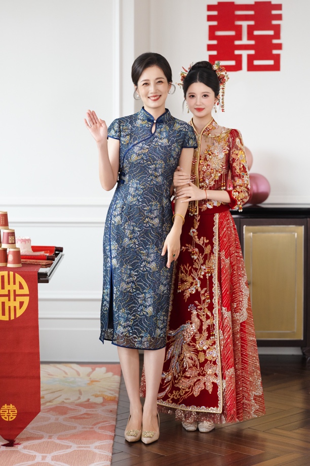 改良旗袍年轻妈妈结婚礼服喜婆婆婚宴装2025新款高贵平时可穿夏季