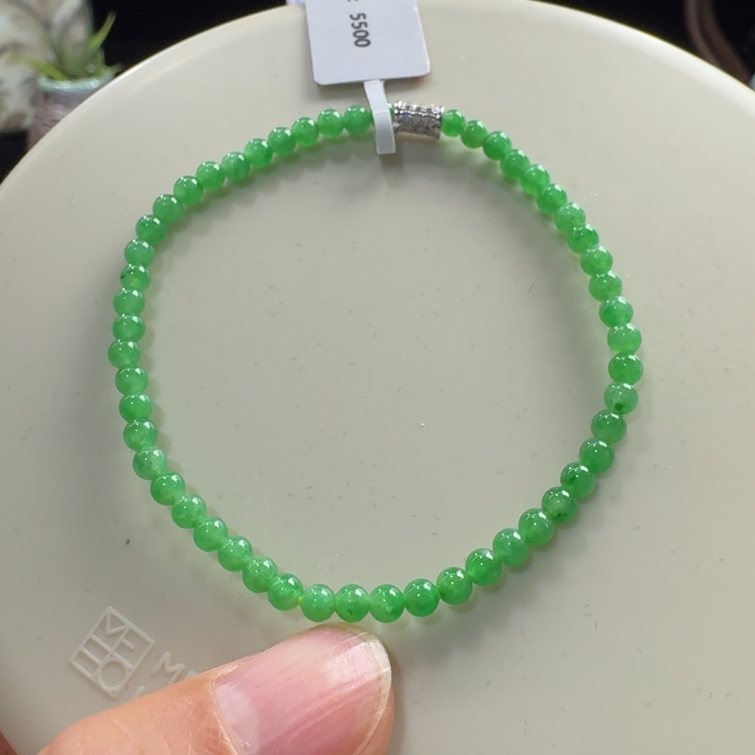 翡翠未镶嵌手链冰种阳绿