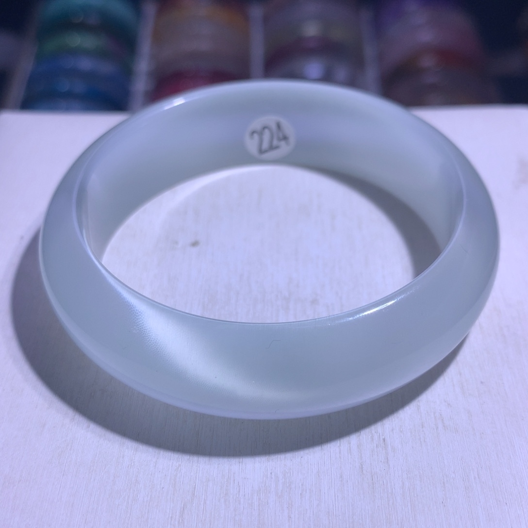 银S925镶嵌水晶手镯猫眼60.2圈224