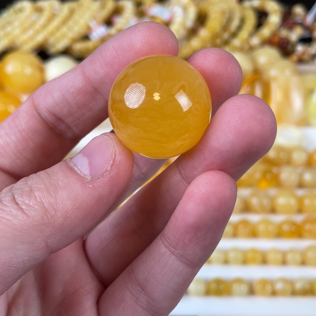 蜜蜡裸石未镶嵌直径25+ 打孔不退换