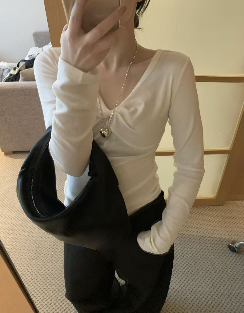 ZHANG& 韩系时尚百搭纯色纽结打底AU 88076 Hi Fortune